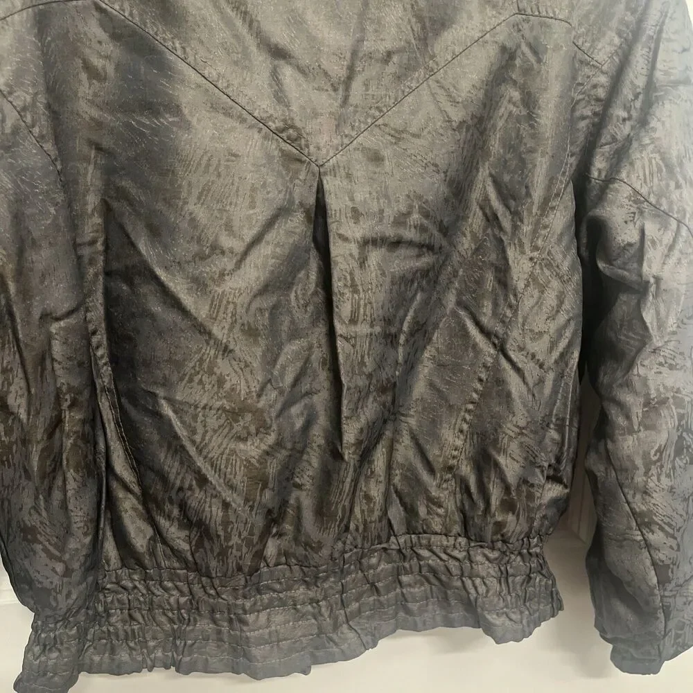 Vintage‎ Women’s Obermeyer Ski Jacket Puffer Gray Blue Embroidered Size 10